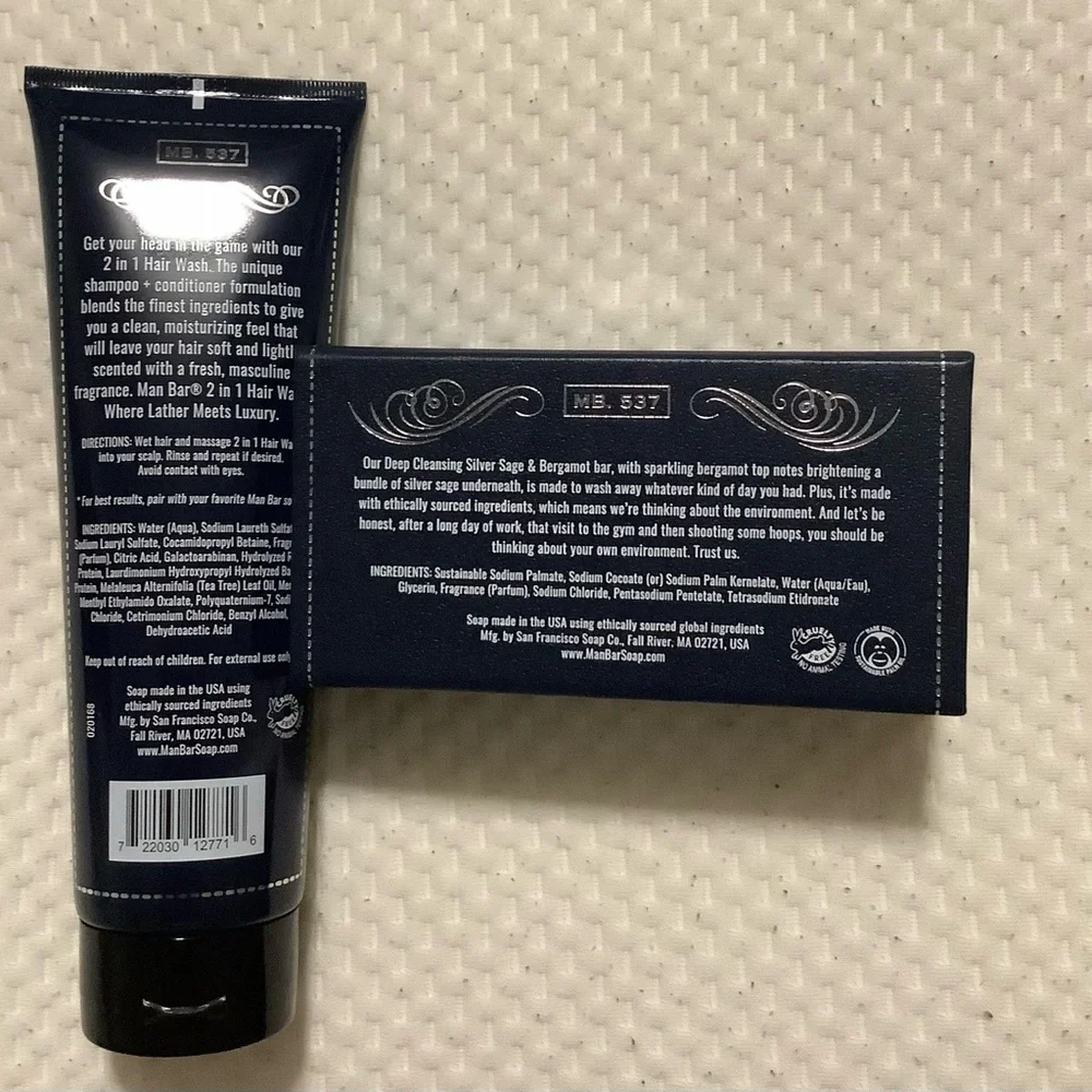 SAN FRANCISCO SOAP COMPANY Silver sage+Bergamot Man Shampoo +Conditional + Soap